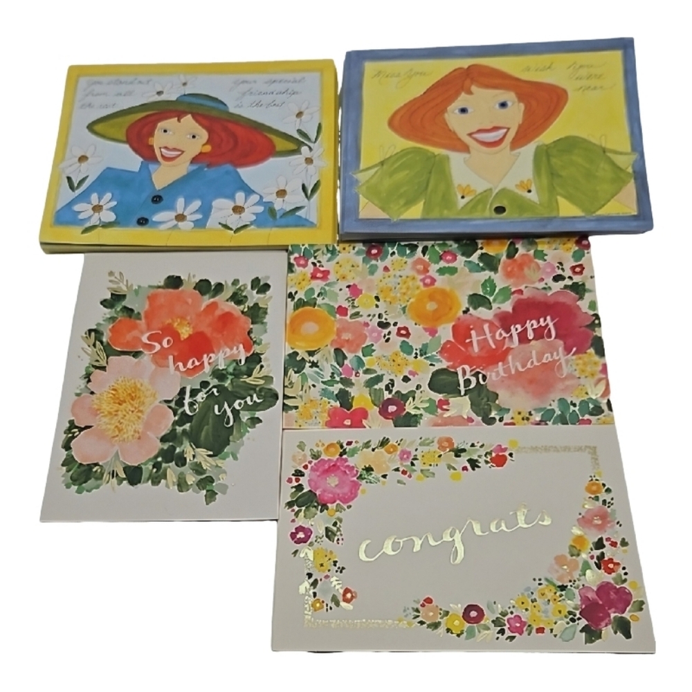 $4 FIRM - Open Box Assorted Note Cards 5 Designs